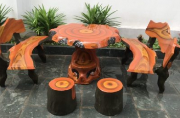 Bàn ghế đá giả gỗ