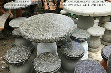 Bộ Ghế Đá Mặt Xám