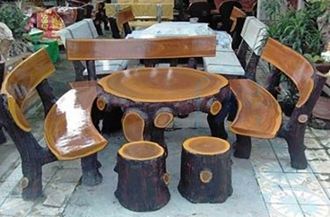 Bộ bàn ghế đá giả gỗ C16