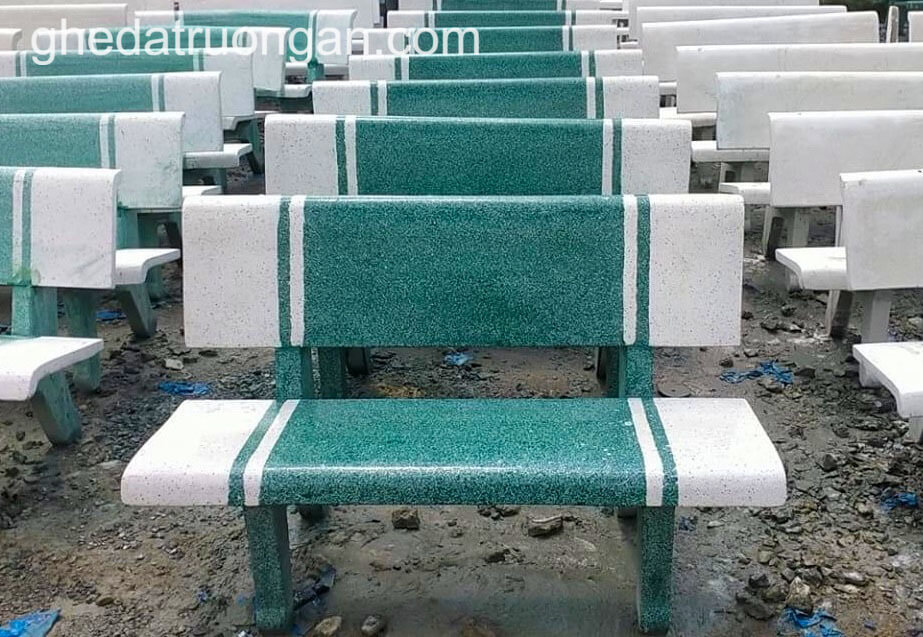  Ghế Đá Hai Màu Trắng Xanh Lá