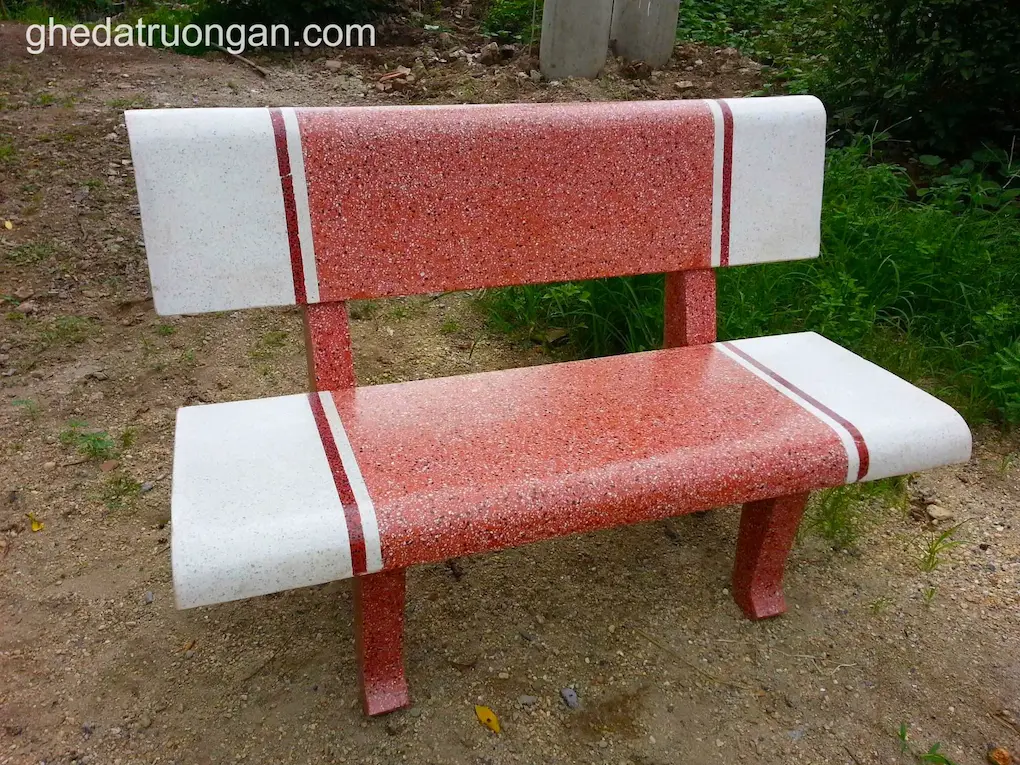  Ghế Đá Hai Màu Trắng Đỏ