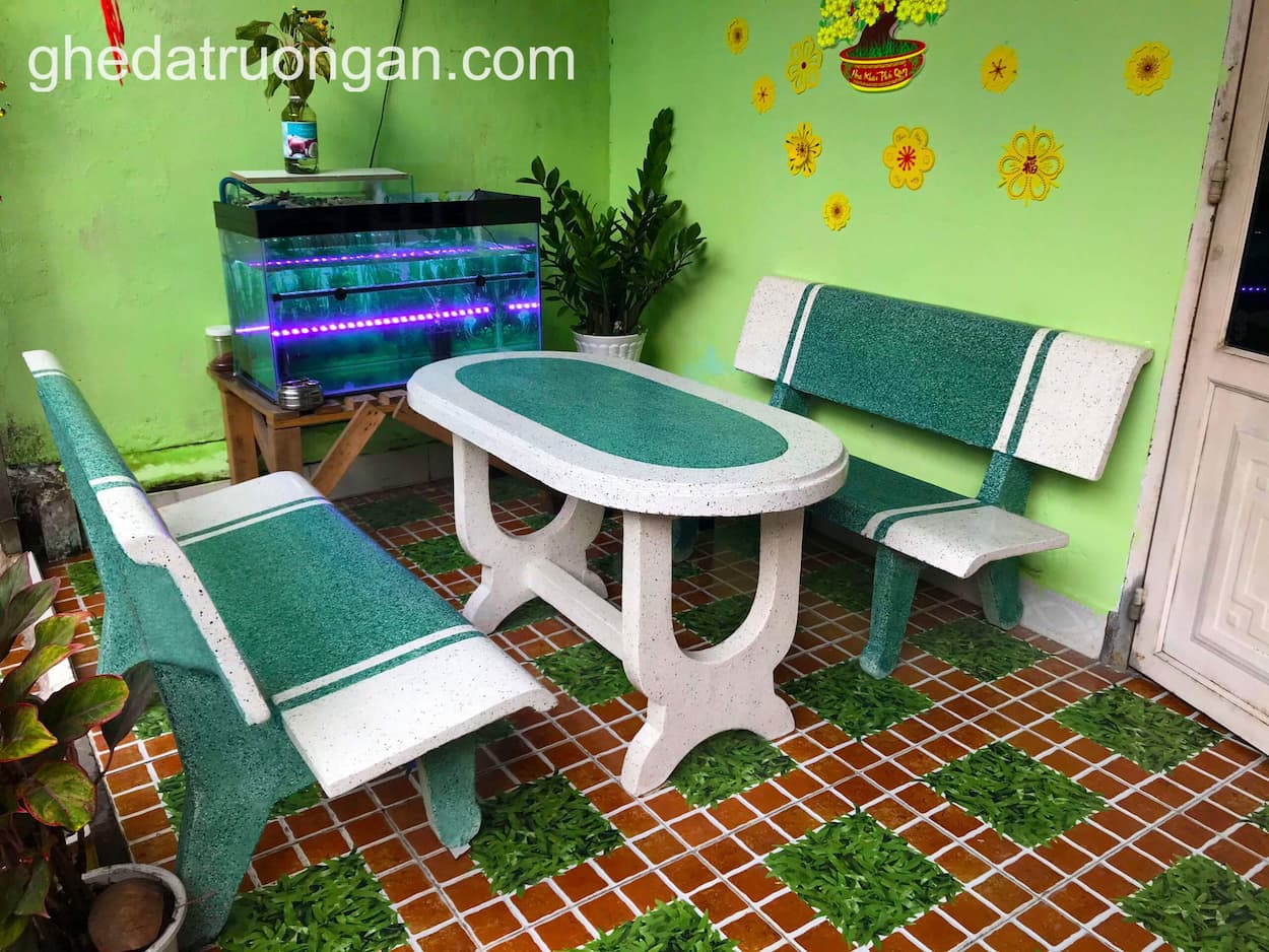  Bộ Ghế Đá Mặt Bàn Ovan