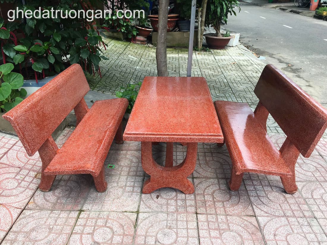  Bàn Ghế Đá Màu Đỏ