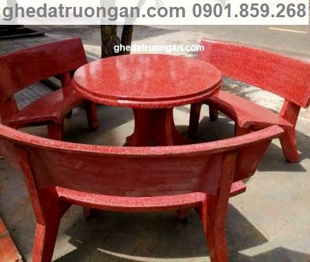  Bộ Bàn Ghế Đá Tròn Đỏ