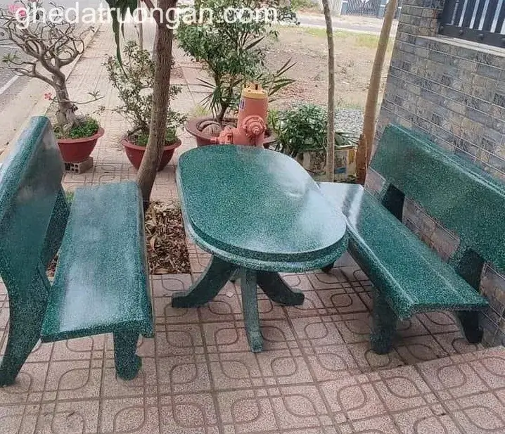  Bộ Ghế Đá Bàn Hạt Xoài Xanh Ngọc