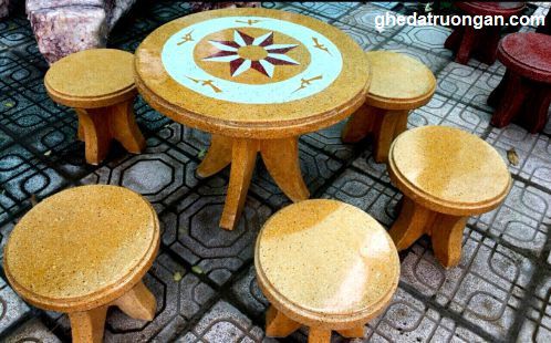  Bàn Ghế Đá Tròn Chân Lục Bình