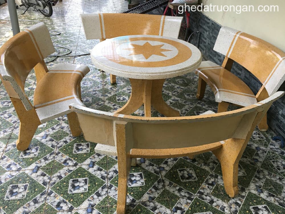  Bộ 4 ghế bàn tròn ngôi sao trắng vàng