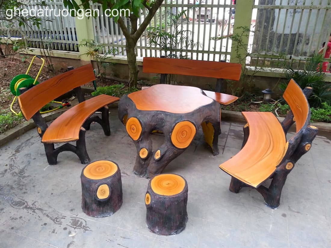  Bộ bàn ghế đá giả gỗ C2