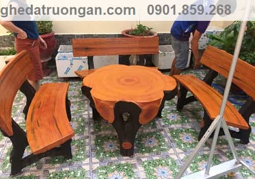  Bộ bàn ghế đá giả gỗ M1