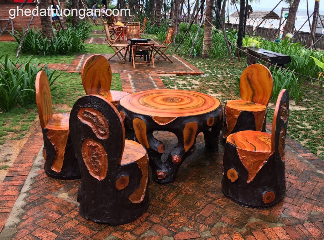  Bộ bàn ghế đá giả gỗ M3