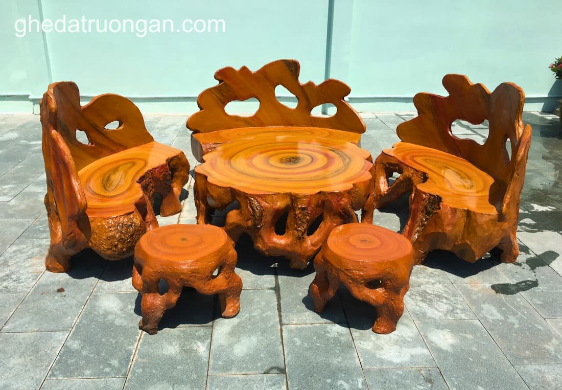  Bộ bàn ghế đá giả gỗ cao cấp