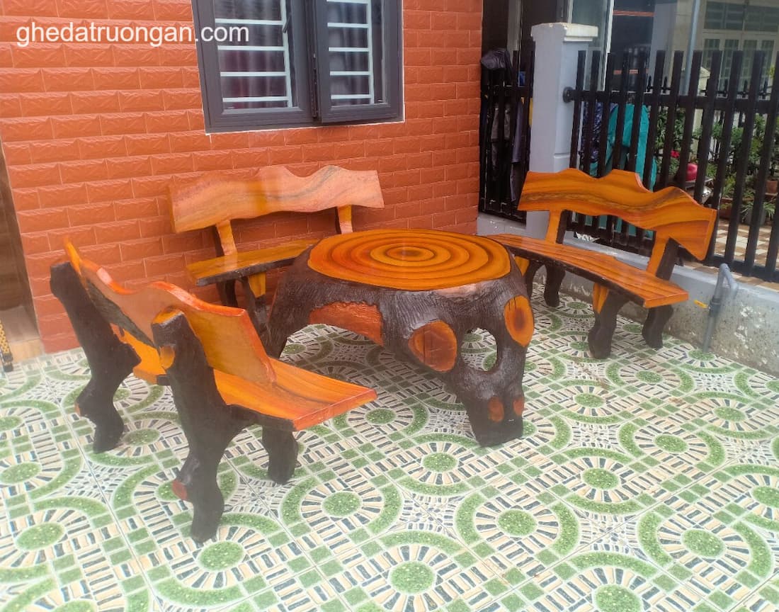  Bộ Bàn Ghế Đá Giả Gỗ C9
