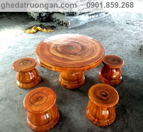  Bàn ghế đá mài sơn giả gỗ