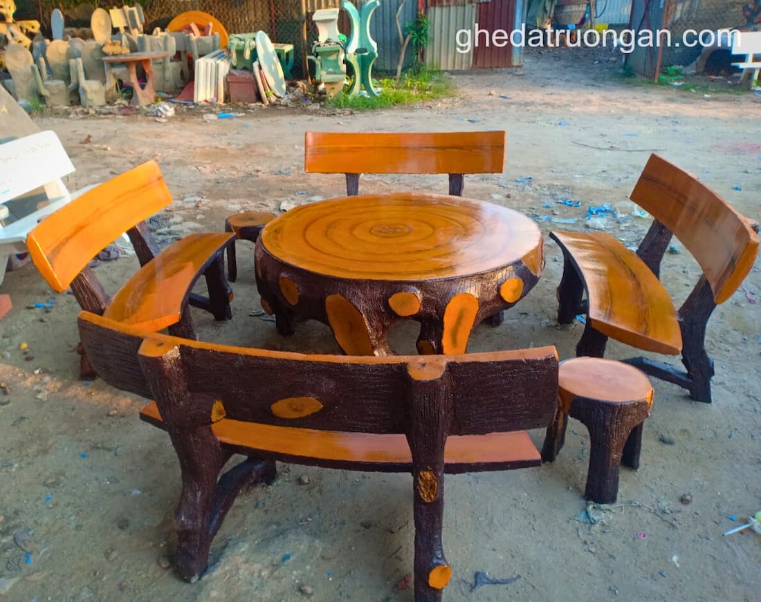  Bộ bàn ghế đá giả gỗ M2