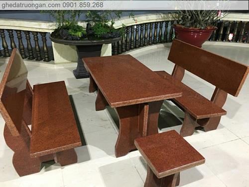  Bàn Ghế Hoa Cương Đỏ Ruby Ấn Độ
