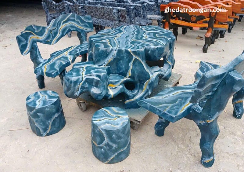  Bàn Ghế Giả Đá Xanh Da Trời